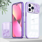 Case For iPhone14 Plus 13 12 11 Pro Max Clear Slide Camera Lens Shockproof Cover