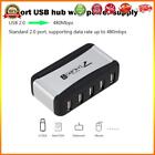Vertical USB Hub 7 Ports USB 2.0 Splitter with Power Adapter for PC (US)