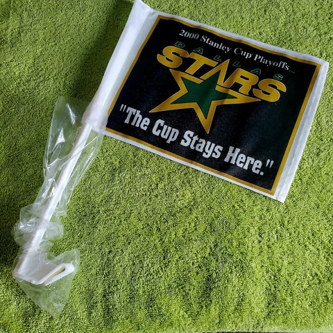 DALLAS STARS New 2000 Stanley Cup Playoffs Car Window Flag~ NHL Cup Stays Here Cover