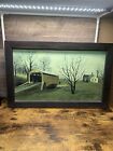 Framed  Billy Jacobs "Red Bridge at Pool Forge" 14”x22” farmhouses wall picture