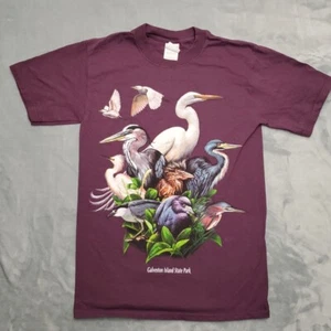 Galveston Island State Park Shirt Mens S Nature Wildlife Bird Watching Heron TEE - Picture 1 of 6