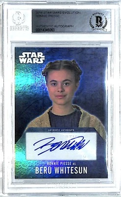 2016 Star Wars Evolution BONNIE PIESSE "Beru" Signed Auto Card BAS Slabbed - Image 1 of 3
