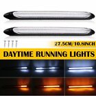 10.8" Drl Led Headlight Strip Lights Drl Lamp Sequential Signal Turn Amber White