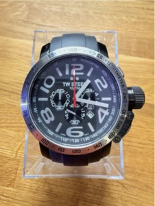 Very Rare TW Steel TW43 Grandeur Quartz Black/Rubber Ø48mm mint condition - Picture 1 of 12