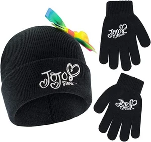 Nickelodeon Jojo Siwa Winter Beanie Hat and Kids Gloves Set, Little Girl Age 4-7 - Picture 1 of 6