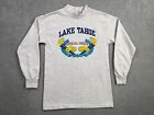 Vintage Lake Tahoe Shirt Mens Large (Fits Small) Gray Long Sleeve Single Stitch