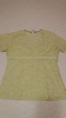 Size M Paisley Floral Scrub Top With Embroidered Waist! - Image 1 of 4