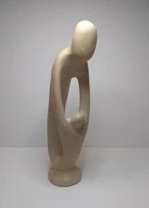 HandcarvedAfrican Soapstone Statue Figurine Parent Child Made In Kenya 9" - Picture 1 of 10