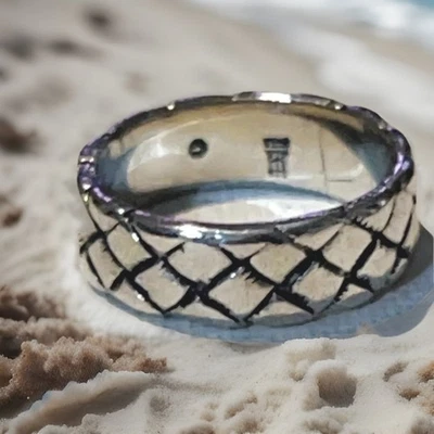 Extremely Rare Retired James Avery Basket Weave Woven Eternity Band Ring Sz 7 - Image 1 of 4