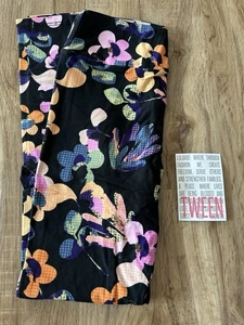 NEW RELEASE Lularoe Leggings Size Tween Beautiful Watercolor Flower Print New - Picture 1 of 3