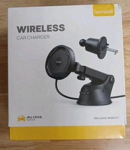 Lamicall All Lock Car Windshield Dashboard Suction Wireless Charging Phone Mount - Photo 1 sur 11