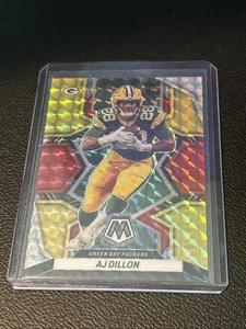 2022 Panini Mosaic - AJ Dillon #71 Scelta Fusion Rosso e Giallo Mosaico Prizm /80 - Foto 1 di 2