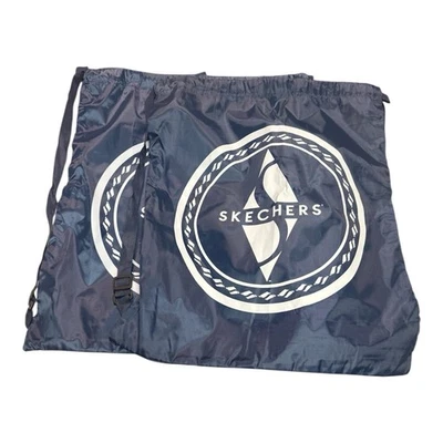 2 bolsas de nailon Skechers con cordón mochila bolso de gimnasio azul marino Foto 1 de 2