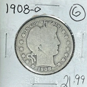 1908-O BARBER SILVER HALF DOLLAR ~ GOOD ~NICE COIN~ - Picture 1 of 2