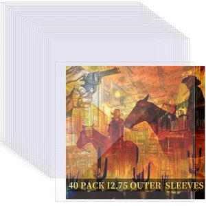 40 Pack Vinyl Sleeves 12.75" X 12.75" Vinyl Record Sleeves Clear Plastic Outer - Picture 1 of 7
