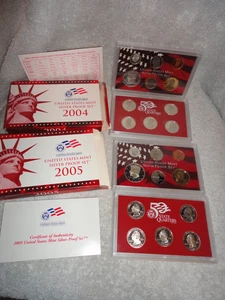 2004- 2005S United States Mint Silver Proof Set - 11 Coin Proof Set w/ Box & COA - Picture 1 of 9