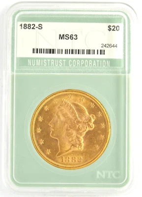 United States 1882-S $20 Double Eagle .900 Fine Gold San Francisco Mint Coin - Image 1 of 2