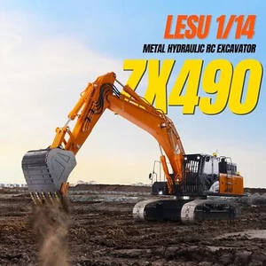 LESU 1/14 RC Hydraulic Excavator AoueZX490 RTR Heavy Digger 6CH Valve PL18EVLite - Picture 1 of 23