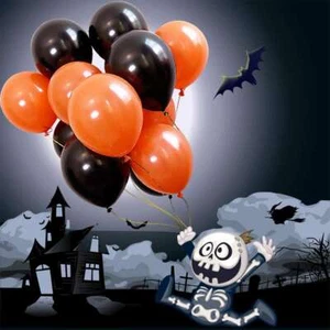 Halloween Party 12" Luftballons Orange Lila Schwarz Latex Hochwertig Horror Deko - Bild 1 von 21