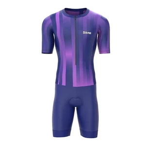 Sikma Men’s Half Sleeve Trisuit Breathable Mesh Triathlon Padded Suit - Picture 1 of 5
