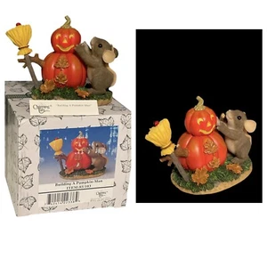 Charming Tails Building a Pumpkin Man Figur Fitz and Floyd 85/103 Maus - Bild 1 von 11