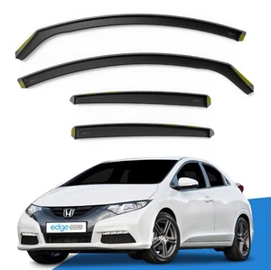 HONDA CIVIC MK9 2012-2016 5 Door Hatchback Wind Deflectors 4pc Edgevisors Tinted - Picture 1 of 9