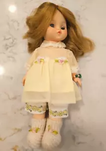 Vintage 1966 EFFANBEE Durable Doll 10” Baby Doll Rubber Yellow DRESS Clothes - Picture 1 of 7