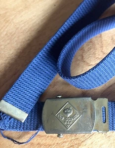 Vintage Cub Scouts Gürtel Messingschnalle blau 30" Hergestellt in den USA - Bild 1 von 4