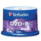 50 Verbatim AZO DVD+R 16X Branded Logo 4.7GB Media Disc Spindle 95037