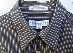 PERRY ELLIS PORTFOLIO XL X-Large Men's Shirt Brown Long Sleeve 100% Cotton NEW - Foto 1 di 2