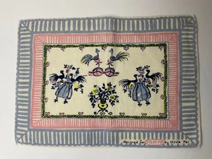 9 Vintage Peacock placemats Designed By Ursula In 1961 Pink Blue Kitsch Glam - Picture 1 of 9
