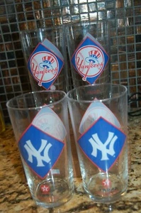 NY Yankees Glasses Texaco 1994 MLB Collectible All Star Set of 4 12 oz Glasses - Picture 1 of 4