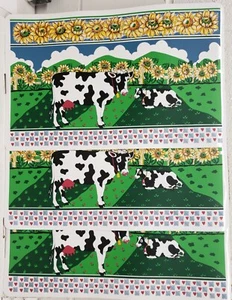 SET OF 3 SAME VINYL NON CLEAR PLACEMATS (18"x12") 2 COWS,SUNFLOWERS, LOVE HEARTS - Picture 1 of 12