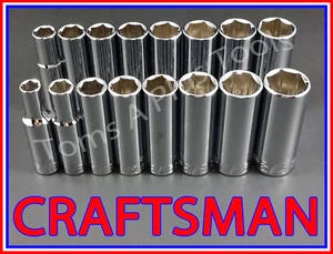 CRAFTSMAN HAND TOOLS 16pc Deep 3/8 SAE METRIC MM 6pt ratchet wrench socket set - Picture 1 of 4