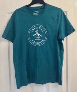 PENGUIN Men's Medium T-Shirt Green - Picture 1 of 2
