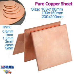 AU 0.8/1/2/3/5mm Copper Sheet Plate High Purity Cu Conductive Round Square Board - Picture 1 of 8