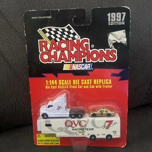 1997 Racing Champions 1/144 Nascar #7 QVC G. Bodine-Cab-Trailer & Stock Car-New - Picture 1 of 6