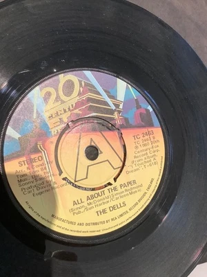 The Dells. All  about  the paper. 7” vinyl. 1980. 20 th century records - Image 1 of 2