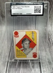 1951 Topps Red Backs Al Rosen #35 Cleveland Indians CGC Authentic - Bild 1 von 9