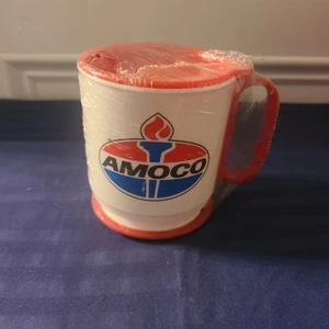 Vintage Amoco Oil Company Food Shop Travel Coffee Mug New Wrapped In Plastic - Picture 1 of 6
