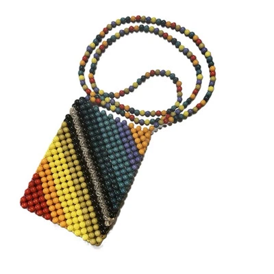 Free People 彩虹串珠斜挎包迷你包 开放式懒人上衣 多色 全新无标签 — 第 1/3 张图片