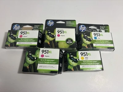 Lote de 5 Cartuchos de Tinta HP 951XL Cian Magenta 2X Amarillo EXP 2014 y 2021 Foto 1 de 4