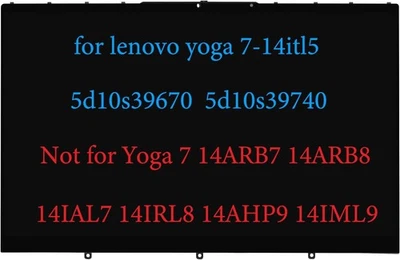 for Lenovo Yoga 7-14 7-14ITL5 7i-14ITL5 LED LCD Display Touch Screen Assembly - Bild 1 von 4