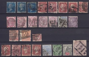 Lotto Gran Bretagna 1841-1883 - 26 valori usati e Perfin + 2 buste viaggiate - Foto 1 di 2