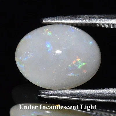 💎 1.23ct Oval Cabochon Natural Color Flash Coober Pedy White Opal Australia Gem - Image 1 of 4