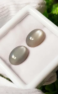 2Pc 100 % Natural Moonstone Jewelry Glowing AAA Top Quality Oval 10x14x5mm 13Ct - Picture 1 of 6