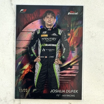 2024 Topps Finest Formula 1 F1 Joshua Dufek refractor de vapor rojo/20 Foto 1 de 2