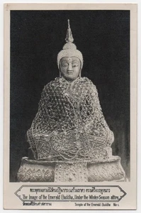 Cartolina BANGKOK THAILANDIA TEMPIO DEL BUDDHA SMERALDO abbigliamento invernale WAT PHRA KAEW - Foto 1 di 2
