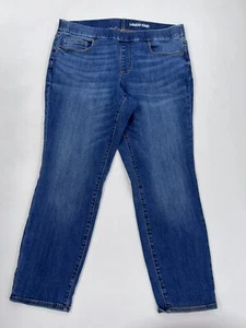 Jeans skinny donna Lands End taglie forti:16W28 5 tasche colore: BLU LAVAGGIO REGENT - Foto 1 di 10