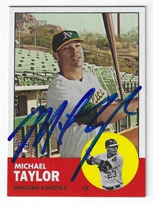MICHAEL TAYLOR OAKLAND A'S SIGNED TOPPS HERITAGE BASEBALL CARD CHICAGO WHITE SOX - Picture 1 of 1